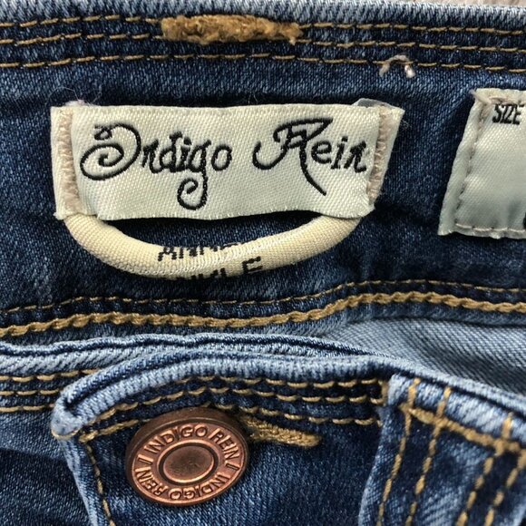 2 Indigo Rein Women Jeans Size 1 Lot Of Two Skinny Leg Embroidered Destroyed Y2K - Picture 3 of 16